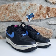 NIKE AIR FORCE 1 Alternate Swoosh 2D Pack Youth Size 6.5Y Black Blue 314219-007
