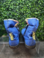 DR MARTENS BLUE CANVAS Clover Fold Down BOOTS US 3 YOUTH AIR WALK