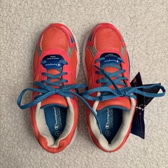 BRAND NEW!! CHAMPION Kids Sneakers. Orange/Blue. Sz 4. Memory Foam. See photos
