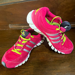 Adidas Liquid Ride Mesh Lace-Up Running Sneakers Pink/yellow/Gray US 7.5 Good