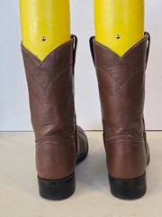 Justin Junior Kids Leather Western Cowboy Boots Brown 3802Y Size 3.5 D