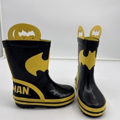 Batman Yellow & Black Rubber Pull On Rain Boots Toddler Size 7-8
