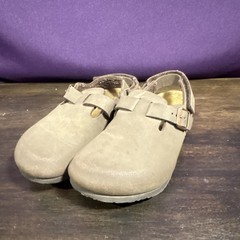 Birkenstock Strappy Sandals Beige Leather Cork Footbed Buckle Big Kid US 1