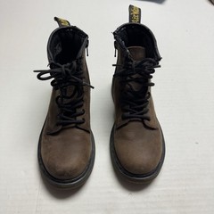 Dr. Martens Girls‘ Delaney Ankle Zip Lace Up Combat Boots In Brown Size: 2
