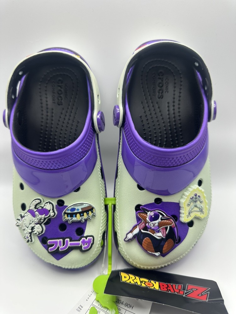 Crocs Dragon Ball Z Classic Clogs Purple White New NWT 5 Youth / 7 Women’s