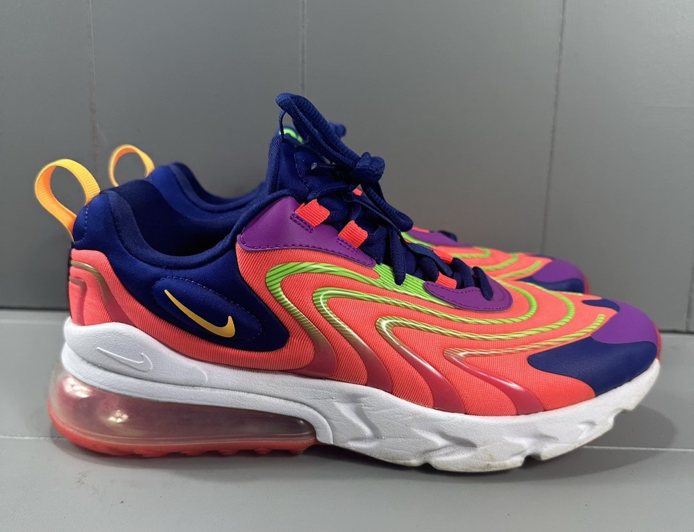 Nike 7 Y Youth Air Max 270 React CD6870-600 Running Shoes Women’s 8.5 Multi Neon