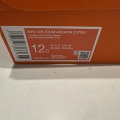Nike Air Zoom Arcadia 2 PSV Kids Athletic Shoes Football Grey/Orange 12C