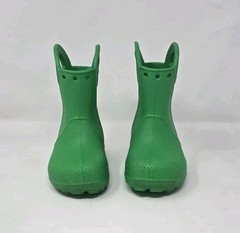 Crocs Handle It Rain Boot Children’s Size C6 Unisex Green Pull On Puddle Jumper