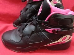 NIKE AIR JORDAN 8 RETRO (GS) BLACK PINKSICLE [580528-006] SIZE 6.5Y