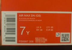 Nike Air Max DN GS Black Black Black Synthetic Sneakers Kids 7Y FB8987-006