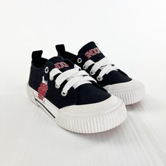Snoopy Black Textile Christmas Doghouse Lace Up Fashion Sneakers Shoes Youth 7