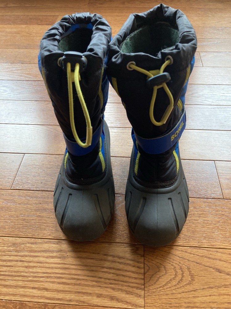 Sorel Kids Flurry Snow Boots, Little Kid Size 1 Blue/Yellow/Black