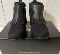 Marc Joseph New York Black Nubuck Ankle Boots Kids Size 2 New In Box
