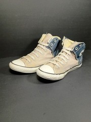Converse Blue Grey Peel Back High Top Sneakers Shoe Juniors 6 Hip Hop Womens 7.5