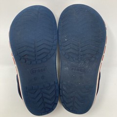 Crocs Clog Unisex Size J 2 Juniors Shoes Navy Blue White Red 205100