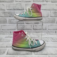 Converse Chuck Taylor All Star Sneakers Kid Size 11.5 High Ombré Rainbow Summer