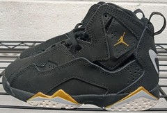 Little Kid’s Jordan True Flight Black/Metallic Gold-Wolf Grey (PS) (343796 070)