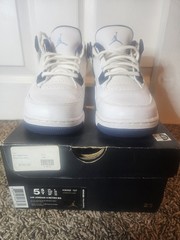 Air Jordan’s 4 Retro BG White/legend Blue-midnight 408452 107