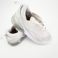 Nike Air Max 270 White Mesh Sneakers Kids Youth Size 2Y AO2372-103 Athletic