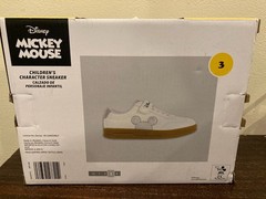 Disney Mickey Mouse Children’s Character White Sneakers, Size 3 kids shoes