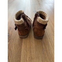 Combat Boots Kids Size 5 Brown Knit Cuff Faux Suede Side Zip IGGR48EP001