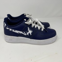 Nike Air Force 1 Low Blue Void Camo Swoosh Youth Size 5.5Y Sneakers CW1574-400