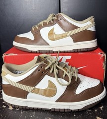 Nike Dunk Low (GS) Brown/White/Tan Leather Low Top Sneakers 5Y FV3653-191