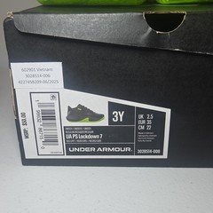 Under Armour UA PS Lockdown 7 Kids‘ Basketball Sneakers Black Neon Green 3Y