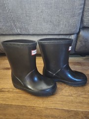 Hunter Original Kids Black Rubber Pull-On Mid-Calf Rain Boots US 6