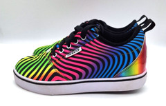 Heelys PRO 20 PRINTS BLACK/RAINBOW TIDE Zebra Skate Rolling Shoe Youth Size 5