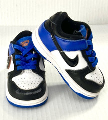 Nike Low Top Lace-Up Sneakers Unisex Kids US 2 Black/White/Blue Colorblock