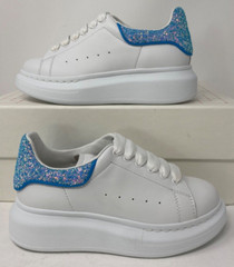 Alexander McQueen Designer Sneakers Shoes Kids Children Size 11 28 EU $350 White