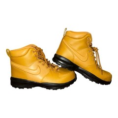 Nike Manoa Leather Boots 6 Youth Wheat Gold Trail Hiking Excellent Padded Collar