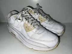 Nike Air MAX 90’s Sneaker White Athletic Shoes US SZ 6Y CD6864-100 VJ