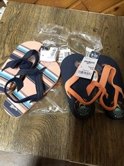 2 Pair OshKosh B’gosh Back Strap Flip Flops Toddler Unisex Size L 9-10 New