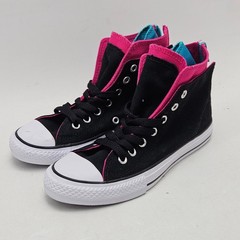 Converse Chuck Taylor All Star High Top Black Pink Teal Junior 2 645246F