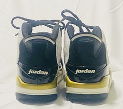 Jordan Dub Zero Black/White/Yellow Mid Top Leather Sneakers Youth 6.5Y