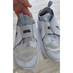 Nike Flex Runner 3 Kids Grey White Slip On Running Shoes DJ6038-010 Size 4Y