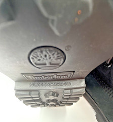 Timberland Roll Top Boots Leather Textile black Kids boys Size 4 one w/o laces