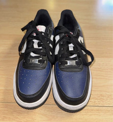 Nike Air Force 1 Low Unisex Kids Lace-Up Sneakers Blue/Black/White 5.5