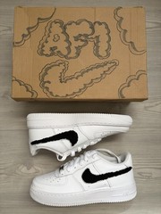 Nike Air Force 1 Custom Chenille Swoosh Size 6y Brand New