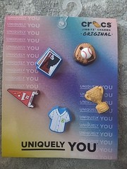 Crocs Jibbitz 5 Pack Baseball Shoe Charms Sports Trophy Ball Mitt Jersey Cards