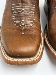 Anderson Bean Pitbull Brown Leather & Burgundy Top Cowboy Boots ABK7062 Size 2