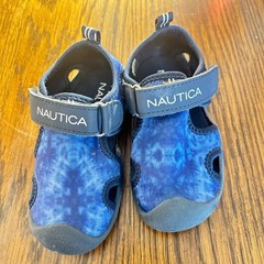 Nautica Kids Blue Tie Dye Water Sandals Hook Loop Closure Size 7 Toddler
