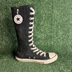 Converse Chuck Taylor XX-Hi Knee High Zip Canvas Emo Goth Sneaker Black Junior 1