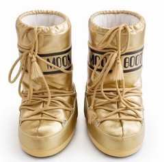 MOON BOOT Gold Metallic Snow Kids EU 27-30 US 10-12 New NWT Icon Low Junior