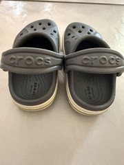 Crocks Bayaband Clogs Toddler Size 4 US Grey with Green