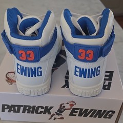 Ewing Athletics 33 Orion Strap White Royal Orange High Top Kids Sneaker 1