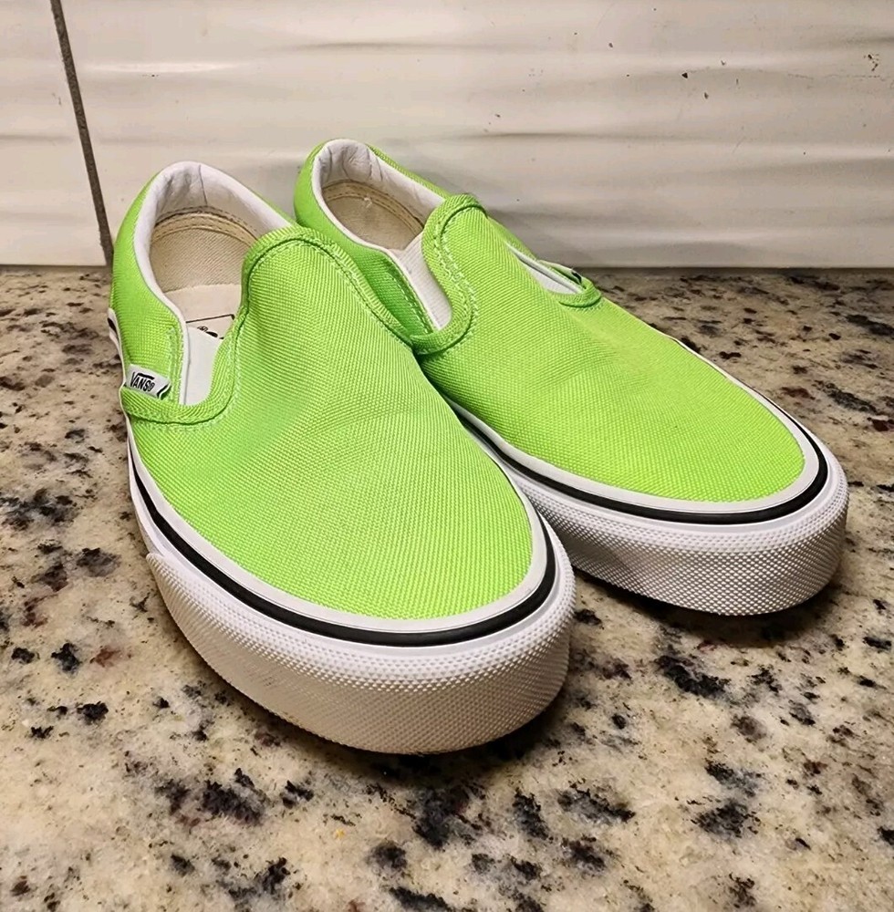 Vans Youth US 3.5M/5W Reef Classic Slip On Lime Green GREAT CONDITION!!!