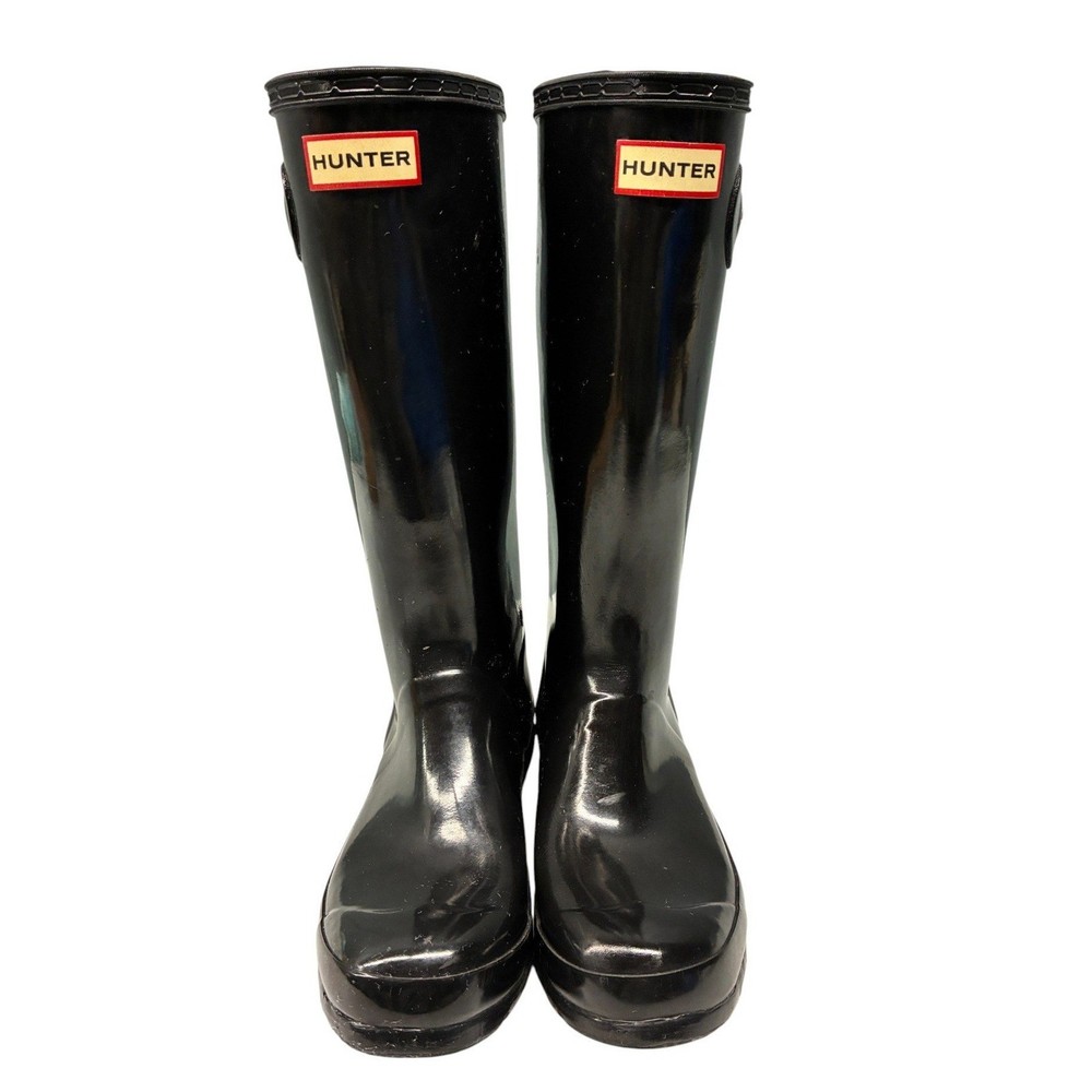 Hunter Original Gloss Tall Rain Boots Kids Black US 5B/6G Waterproof Classic